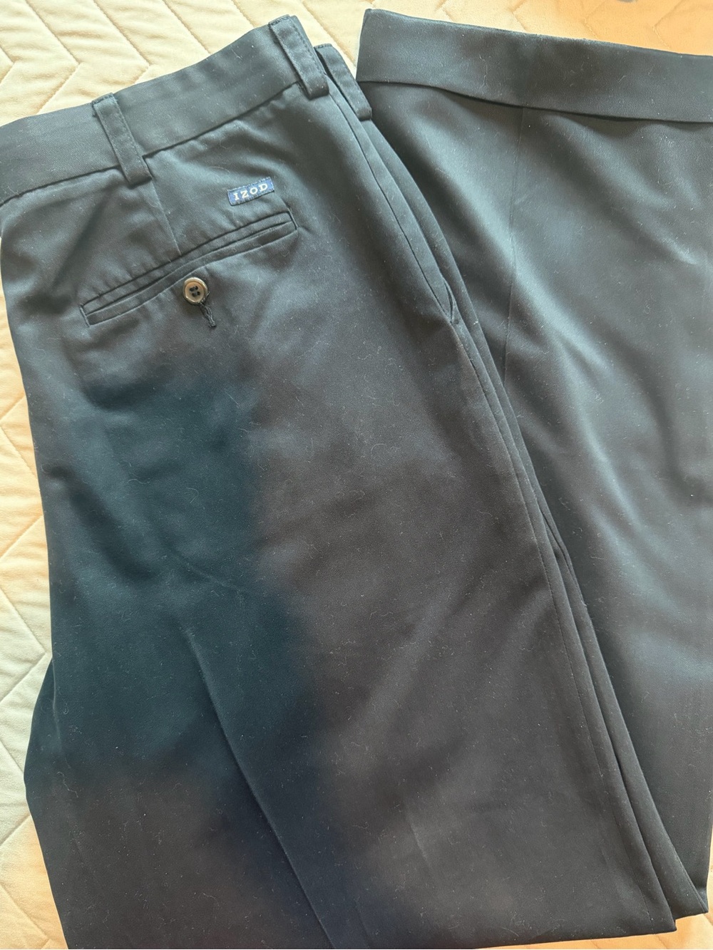 Izod Men's Navy Blue Dress Pants with Rear Welt Pocket